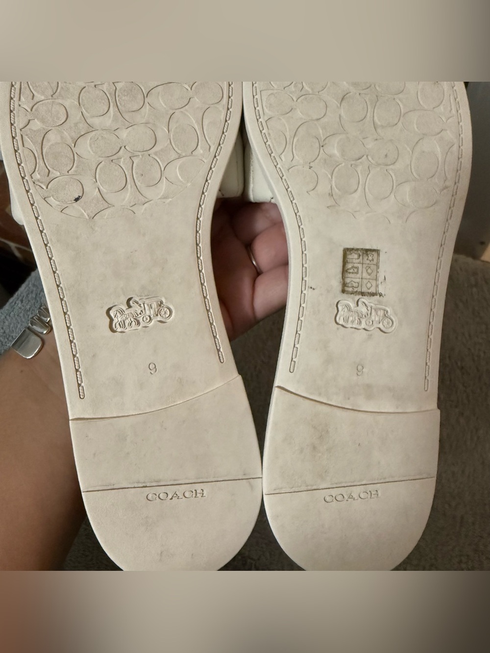 COACH Holly Sandal With Quilting in Chalk Beige Size 9 Women’s - Picture 5 of 7